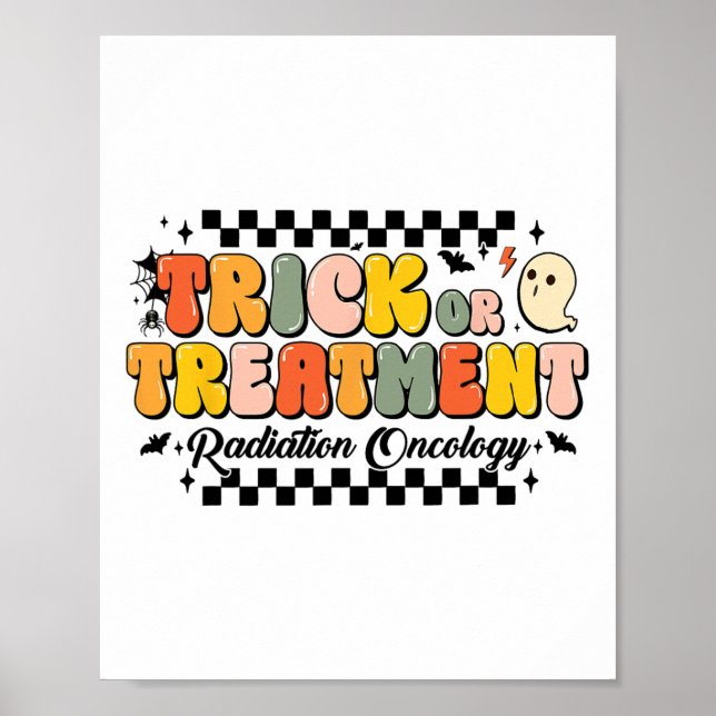 Póster Truco O Tratamiento Radiación Oncología Halloween  (Frente)