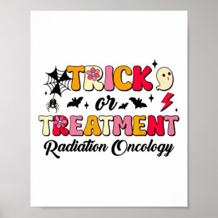 Póster Truco O Tratamiento Radiación Oncología Halloween