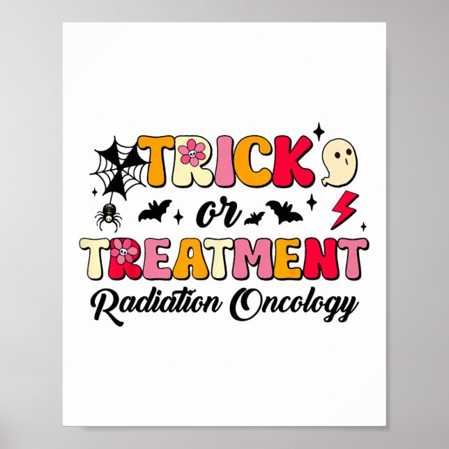 Póster Truco O Tratamiento Radiación Oncología Halloween (Frente)