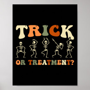 Póster Truco O Tratamiento Terapia Física Halloween Skel