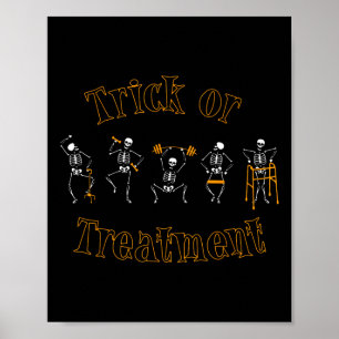 Póster Truco O Tratamiento Terapia Física Skeleton Hallo