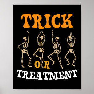 Póster Truco O Tratamiento Terapia Física Skeleton Pt Ha