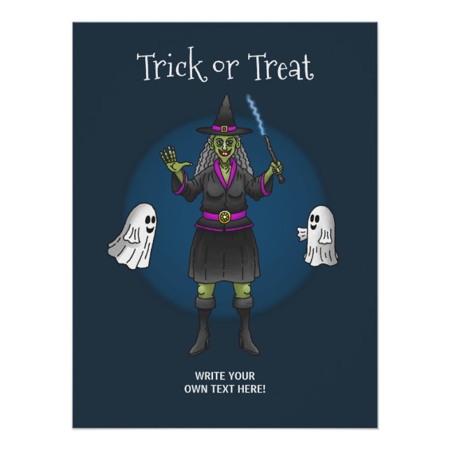 Póster Truco o trato con la bruja verde (Anverso)