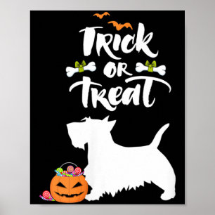 Póster Truco o trato de mujeres Scottie Terrier Escocés P