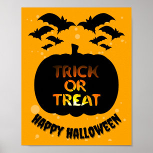 Póster Truco o trato feliz Poster de Halloween