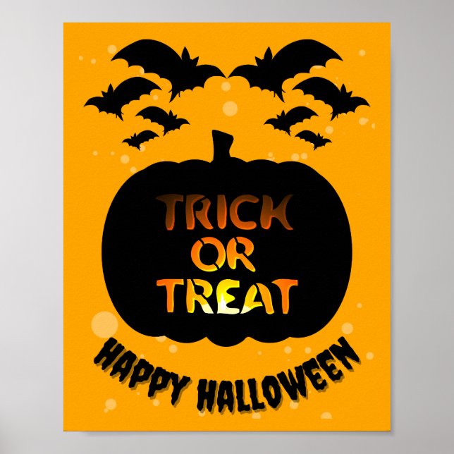 Póster Truco o trato feliz Poster de Halloween (Frente)