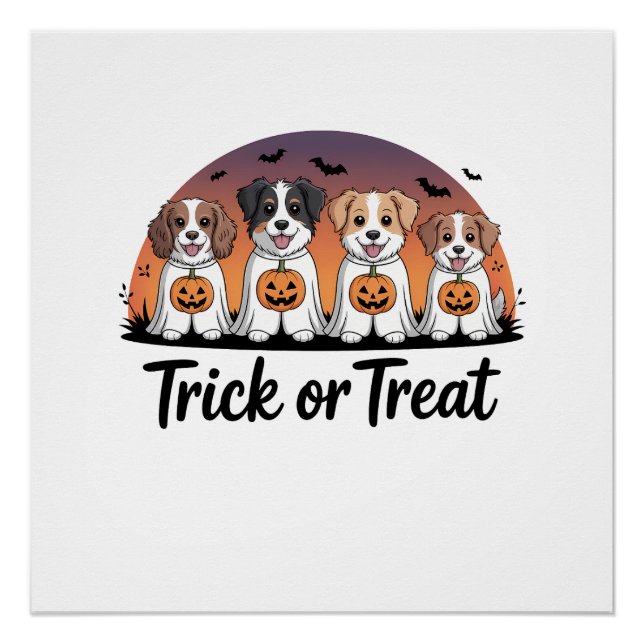 Póster Truco o trato Halloween (Anverso)