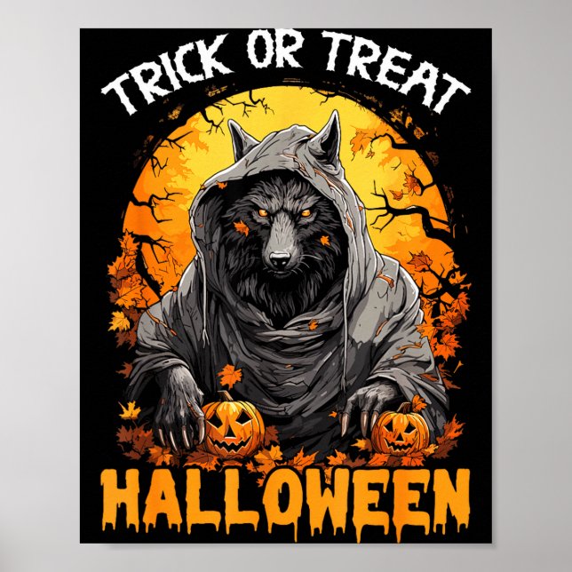 Póster Truco o trato halloween  (Frente)