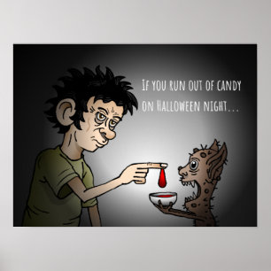 Póster Truco o trato noche de Halloween