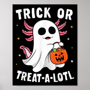 Póster Truco o trato Un disfraz de ajolote de Halloween p