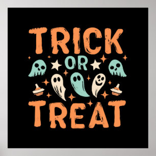 Póster Truco o truco de Halloween