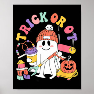 Póster Truco u Ot Terapeuta Ocupacional Fantasma Hallowee