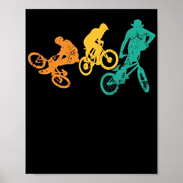 Póster Trucos de ciclismo de carrera Retro BMX (Frente)