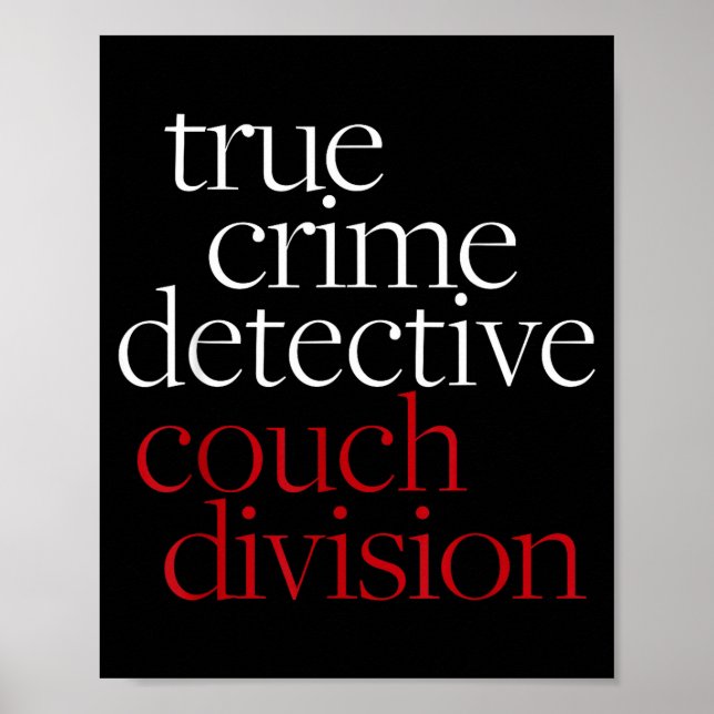 Póster True Crime Detective Couch Di Fun Crime Fan Introv (Frente)