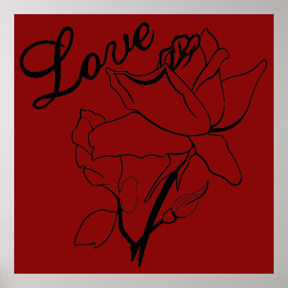Póster True Love Heart Roses Valentine's Day Sweetest