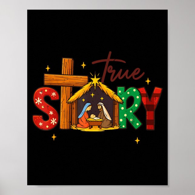 Póster True Story Christian Christmas Family Pajamas Pjs  (Frente)