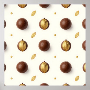 Póster Trufas de Chocolate de Lujo Patrón Continuo