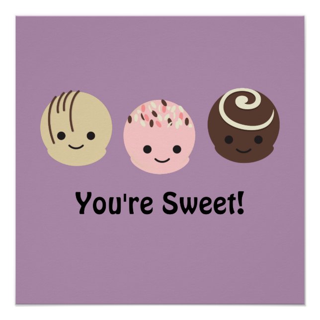Póster Trufas de chocolate lindo (Anverso)