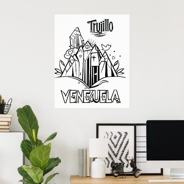 Póster Trujillo Venezuela diseño artístico | Virgen paz (Oficina en casa)