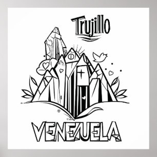 Póster Trujillo Venezuela diseño artístico   Virgen paz