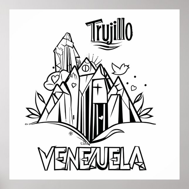 Póster Trujillo Venezuela diseño artístico | Virgen paz (Frente)