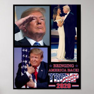 Póster Trump 2020 Bringing America Back