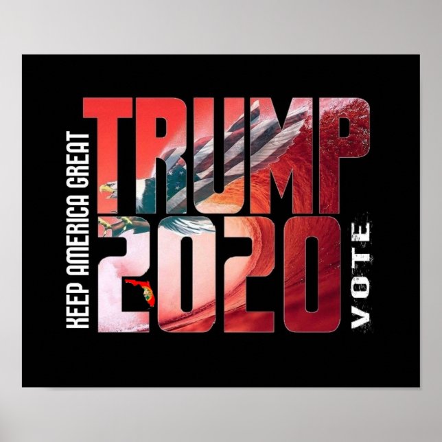 Póster Trump 2020 poster de la ola roja de Florida (Frente)