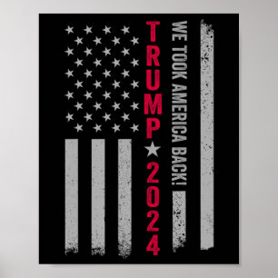 Póster Trump 2024 Bandera victoria J.d.vance Presidente 4