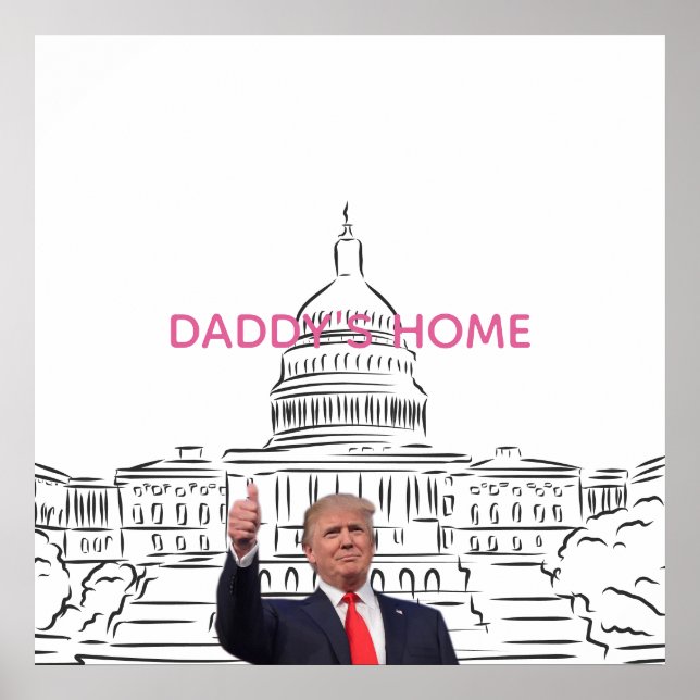 Póster Trump 2024 devuelve a Estados Unidos a casa de pap (Frente)