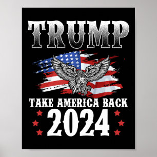 Póster Trump 2024 lleva a Estados Unidos por la bandera e