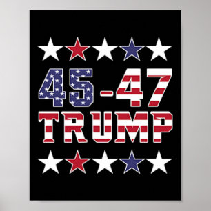 Póster Trump 2024 lucha contra el puño y la mega de la vi