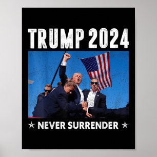 Póster Trump 2024 nunca se rinde a favor de Trump por pre