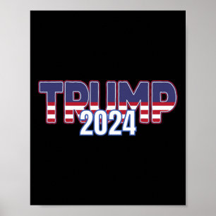 Póster Trump 2024 para presidente conservador republicano