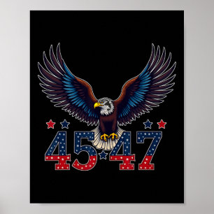 Póster Trump 2024 Presidente 45 Y 47 Bandera Estadouniden