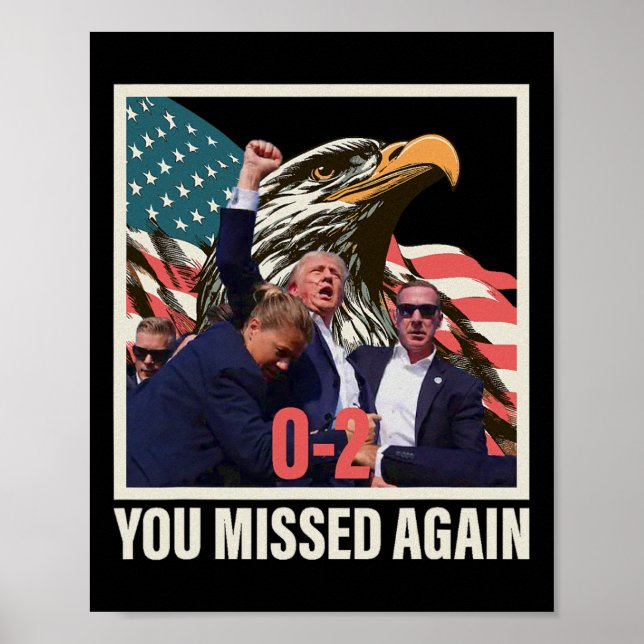 Póster Trump 2024 que se perdió de nuevo 0-2 (Frente)