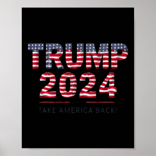 Póster Trump 2024 Recupera La Bandera Estadounidense El 4