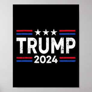 Póster Trump 2024 Recuperar la bandera estadounidense (2 