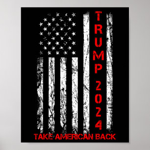 Póster Trump 2024 Recuperar las elecciones patrióticas