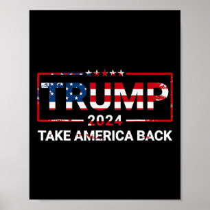 Póster Trump 2024 Recuperemos Estados Unidos Bandera de E