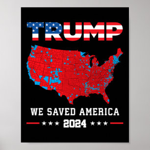 Póster Trump 2024 Salvamos las elecciones presidenciales 