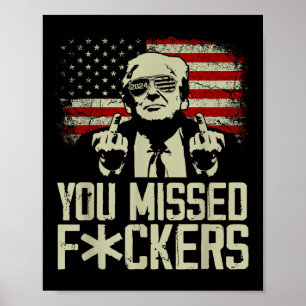 Póster Trump 2024 se perdió el dedo medio de Donald Trump