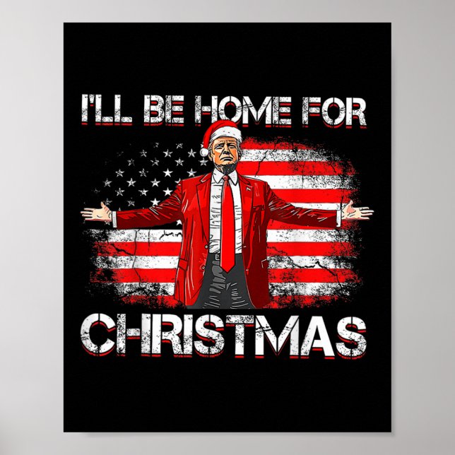 Póster Trump 2024 será el hogar de Navidades Divertidos T (Frente)