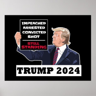 Póster Trump 2024 sigue en las elecciones presidenciales 