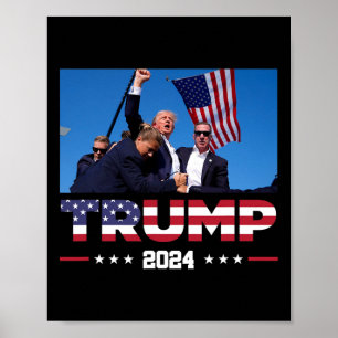 Póster Trump 2024 sobrevivió a tiros en mitin electoral