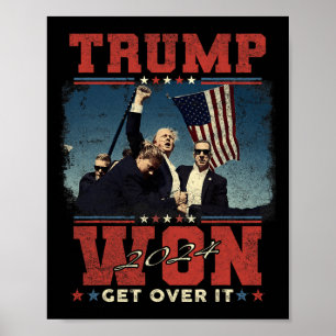 Póster Trump 2024 Superará A Los Uniadultos - Negro - Sm