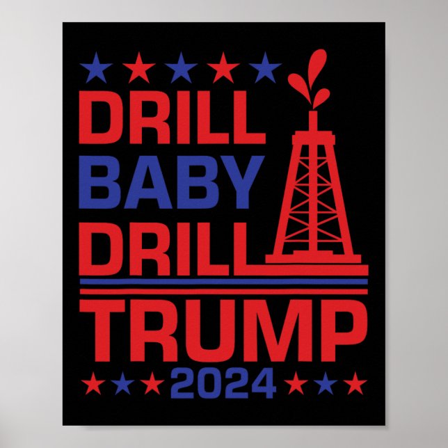 Póster Trump 2024 Taladro By3  (Frente)
