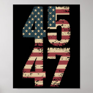 Póster Trump 2024 Vintage 45 47
