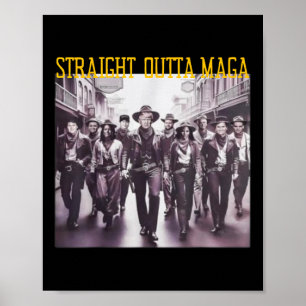 Póster Trump 20 con equipo de vaqueros mega occidental