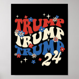 Póster Trump 24 2024 Groovy Retro 