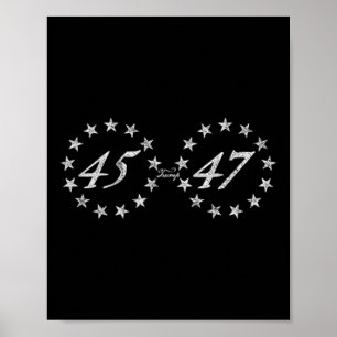 Póster Trump 45 47 Anillo De Estrellas